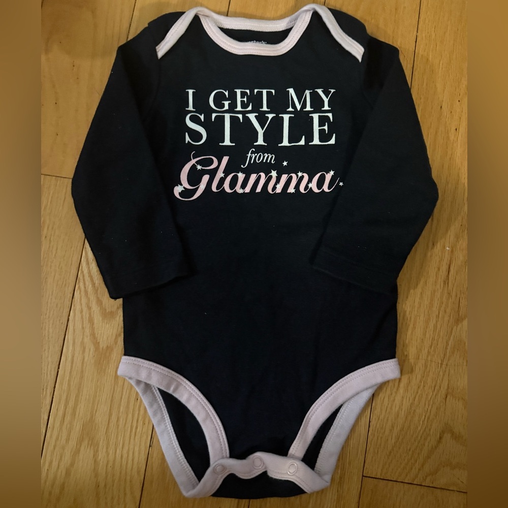 Carter's Black and Pink Bodysuit with Glam Style
